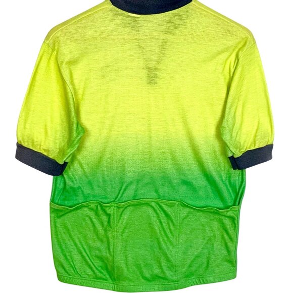 Vintage Nike Men Gradient Cycling Jersey 1/4 Zip Shirt Green/Yellow Short Sleeve - Picture 4 of 8